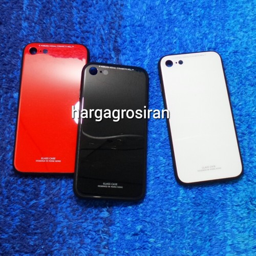 Iphone 7 / 8 - Glass Case / Design Bahan Tempered Full Cover / Lebih Elegan dan Simple