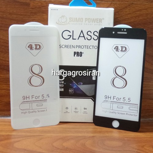 Tempered Glass FS Iphone 8 Plus / 4D / Full Body / Anti Gores Kaca