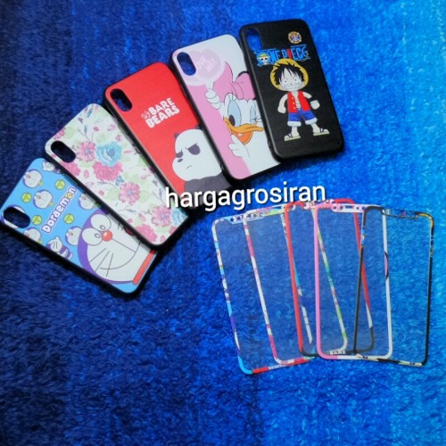 Iphone X - Silikon Motif Plus Tempered Glass Motif / Cover / SoftShell / Case Ver.2