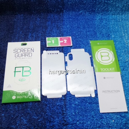 Anti Gores FS Iphone X - Full Set dan Full Body Curved / Depan dan Belakang 0.1 mm
