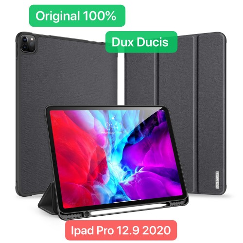 Ipad Pro 12.9 Inch 2020 Sarung Original Dux Ducis Leather Flip Cover Standing Case Domo Series Ada tempat Slot Pencil