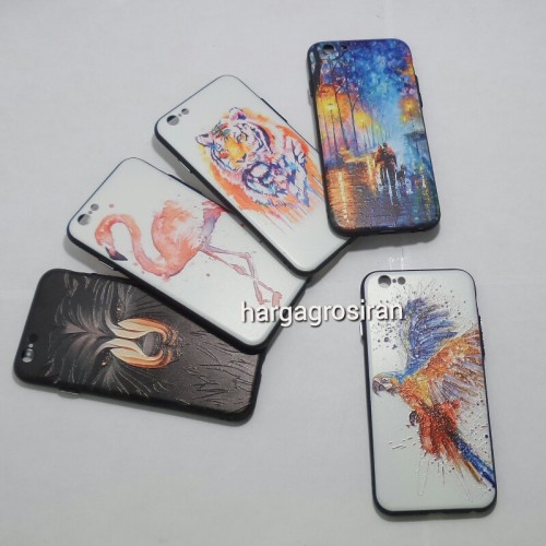 Softcase Art Iphone 6 / 6s - Case Seni Lukisan Ukiran 3D Timbul - Bahan Fuze Pinggir karet