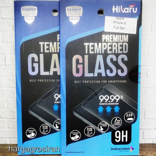 Iphone 6 - Tempered Glass Hikaru / Anti Gores Kaca - Full Set - Tidak Ada Garansi