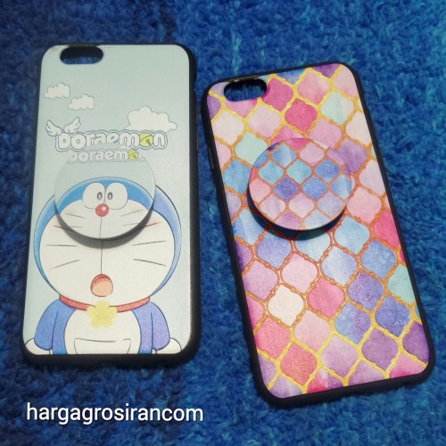 Iphone 6 / 6S Case Motif Free Pop Socket Bahan Silikon / Softshell / Back Cover Ver.7