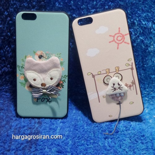 Iphone 6 Plus - Silikon FS Motif Design Korean Cute Styles Boneka Bahan Kain / Back Soft Case