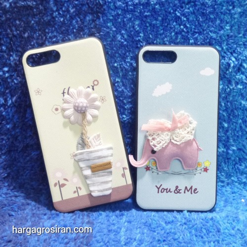 Iphone 7+ / 8+ - Silikon FS Motif Design Korean Cute Styles Boneka Bahan Kain / Back Soft Case