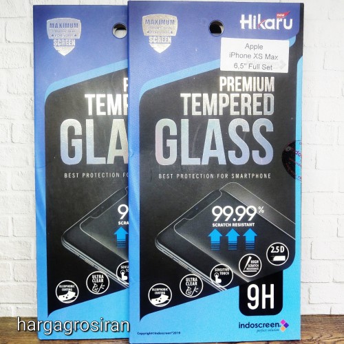 Iphone XS Max - Tempered Glass Hikaru / Anti Gores Kaca - Full Set - Tidak Ada Garansi
