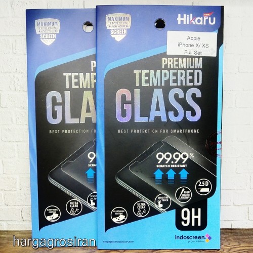 Iphone X/XS - Tempered Glass Hikaru / Anti Gores Kaca - Full Set - Tidak Ada Garansi
