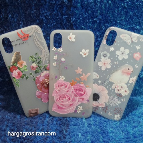 Iphone X Sakura Case Motif Bunga Bahan Softshell - Fashion Flower Back Cover