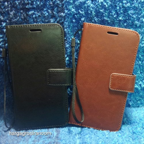 Iphone X - Sarung Kulit FS Leather Case Blue Moon Ada Kancing dan Pinggiran Jahitan Cover