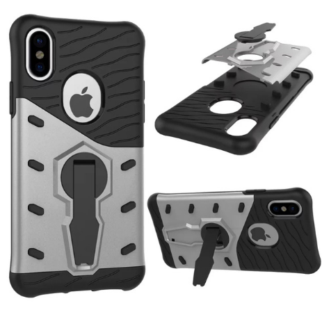 Jiban Case Iphone X - Haissky Armor Case Silicon Rubber Hybrid  Rotate Stands Case