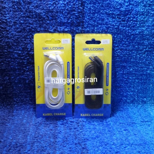 Kabel Wellcomm Micro 2 Meter Buat Data / Charger Samsung / Blackberry - Data Micro