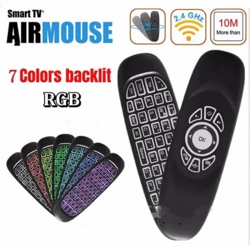 KYB-017 Air Mouse Backlit LED 7 Colors Wireless 2.4G Keyboard Mini Remote Control 6-Axis Gyroscope For Smart TV Android box C120 KYB-012