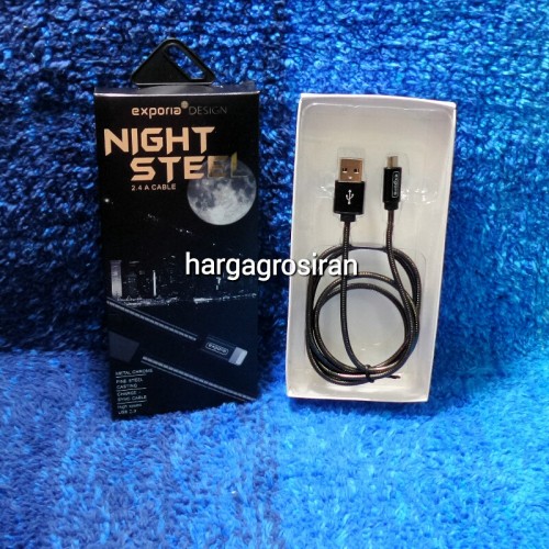 Kabel Data Night Steel Android / Micro - Exporia Design Metal - USB Data Cable