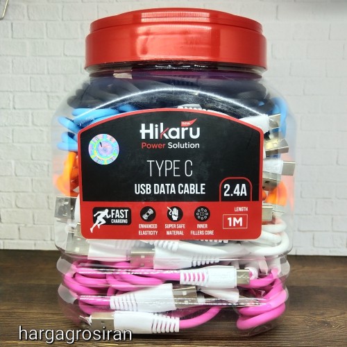 Kabel Charger Hikaru Type C 2.4A - Fast Charging - 100 cm / Toples isi 40 pcs Harga 365.000