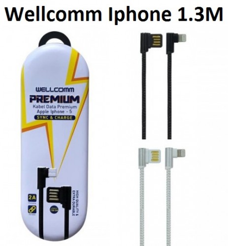Kabel Data Iphone 5 ke atas 130cm 2A Kabel Charger Iphone Wellcomm Premium