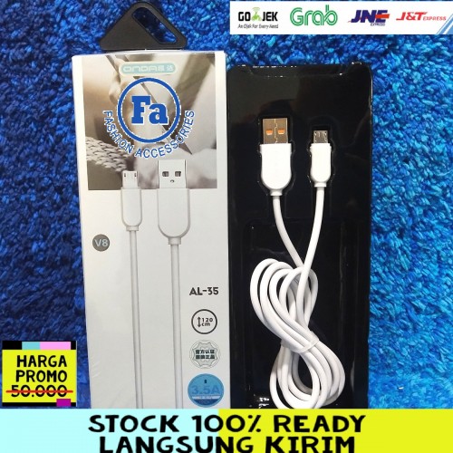 ONDA AL-35 Kabel Data USB Micro Fast Charging 3.4A 120cm QualComm Quality Trusted Vooc Oppo STRDY