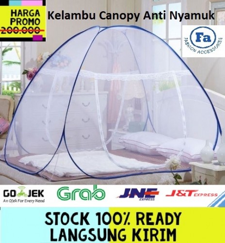 Kelambu Kanopy Anti Nyamuk Tempat Tidur Model Tenda 2 Pintu Ukuran 180cm x 200cm STRDY