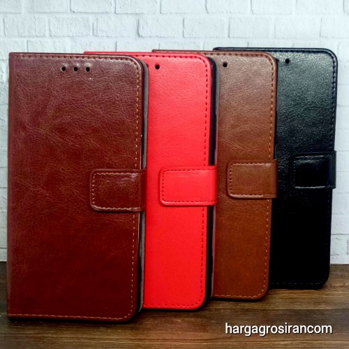 Lenovo Vibe Shot  - Sarung Kulit FS Leather Case Blue Moon Ada Kancing dan Pinggiran Jahitan Cover