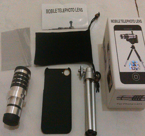 Lensa Tele Kamera 12 x Zoom Stand For Iphone 5