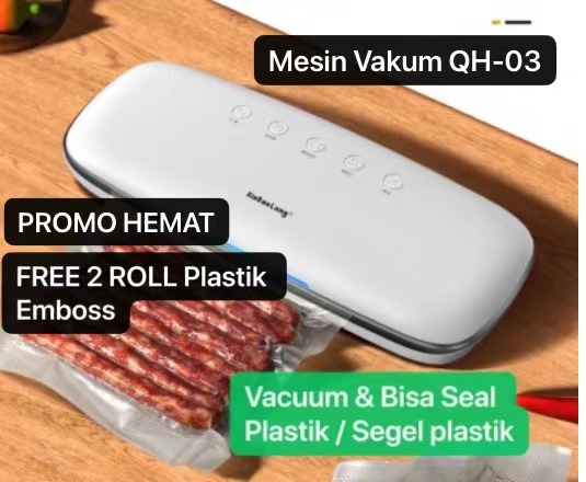 MVS-02 QH-03 MESIN VACUUM SEALER / Alat VAKUM Press Plastik Sealer Kering Basah Bungkus Makanan Otomatis Kedap Udara VACUM Food daging ikan buah sayur