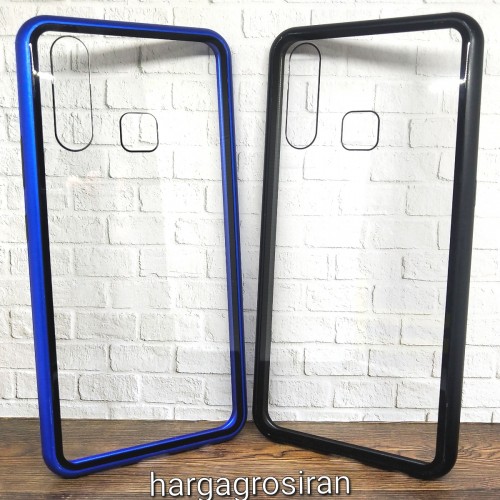 Vivo Z1 Pro Bumper Aluminium Magnet Case 360 Tempered Glass Back Cover Bahan Kaca