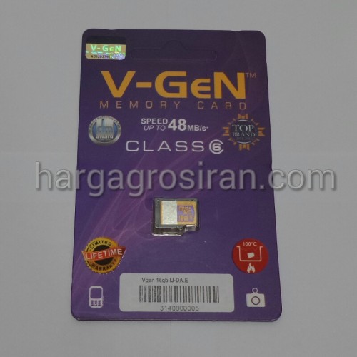 Memory VGEN / V-GEN MicroSD 16GB - Class 6 dan LifeTime Warranty