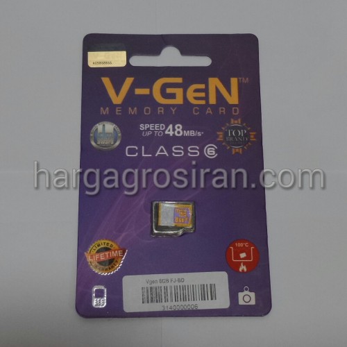 Memory VGEN / V-GEN MicroSD 8GB - Class 6 dan LifeTime Warranty