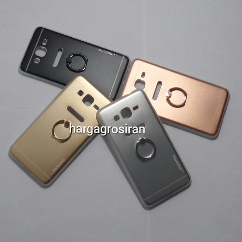 Softcase Motomo Ring Samsung Galaxy J2 Prime / Motomo Alluminium + Ring Holder Dibelakang