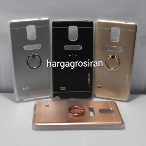 Softcase Motomo Ring Samsung Galaxy Note 4 / Motomo Alluminium + Ring Holder Dibelakang
