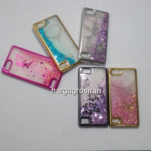 Chrome Case Air Glitter Motif Oppo Neo 7 / A33 - Ver.2-Silikon / Softshell Berisi Air Manik - Manik