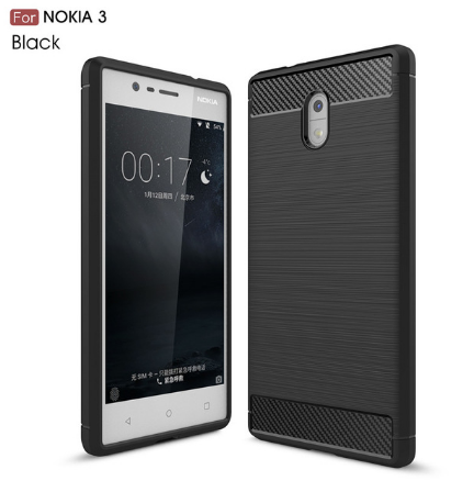 Nokia 3 - Rugged FS / Delkin - Carbon Fibre Case Slim Rugged Armor ShockProof / Rubber