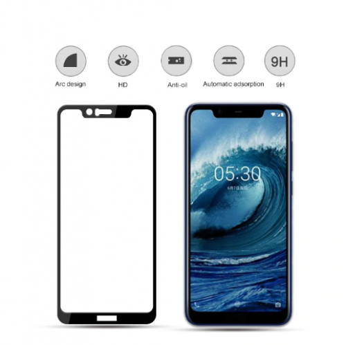 Nokia 5.1 Plus Tempered Glass FS Full Body Anti Gores Kaca Premium / Full Bahan Kaca Full Lem