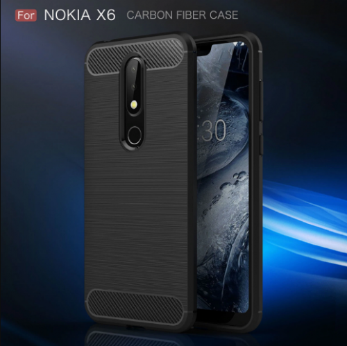 Nokia 6.1 Plus / X6 - Rugged FS / Delkin - Carbon Fibre Case Slim Rugged Armor ShockProof / Rubber