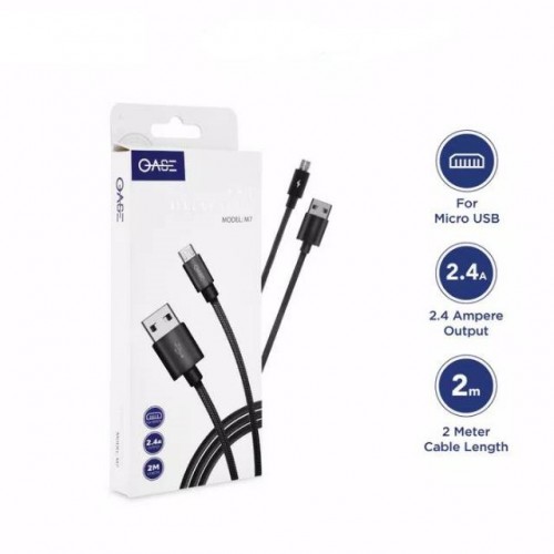 OASE M7 USB Data Cable Charger Micro 2M Kabel Fast Charging Bahan Tali Sepatu Awet dan Tahan Lama