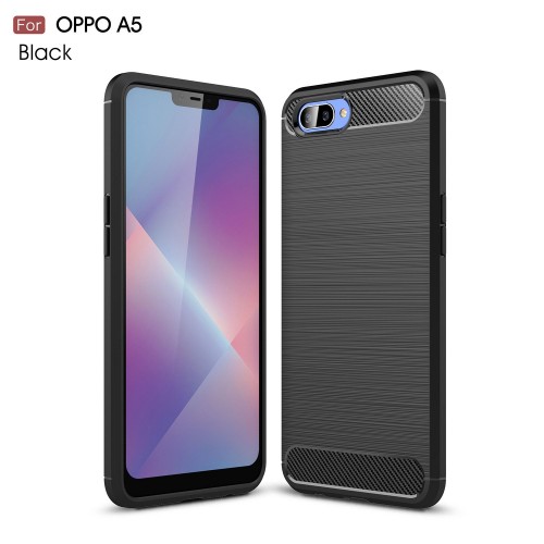 OPPO A3S / RealMe C1 Rugged FS / Delkin - Carbon Fibre Case Slim Rugged Armor ShockProof / Rubber