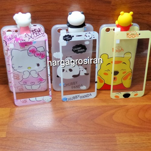 Oppo A71 - Peep Case 360 + Tempered Glass Motif / Silikon Ngitip 3D Cartoon / Softshell Motif