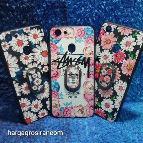 Flower Ring Oppo F5 - Fuze Art Case Bunga Bonus Ring Cover Motif Ver.7