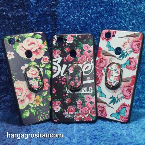 Flower Ring Oppo F7 - Fuze Art Case Bunga Bonus Ring Cover Motif Ver.7