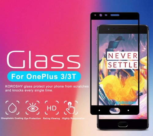 OnePlus 3 - Tempered Glass FS Full Body Anti Gores Kaca Premium / Full Bahan Kaca Full Lem