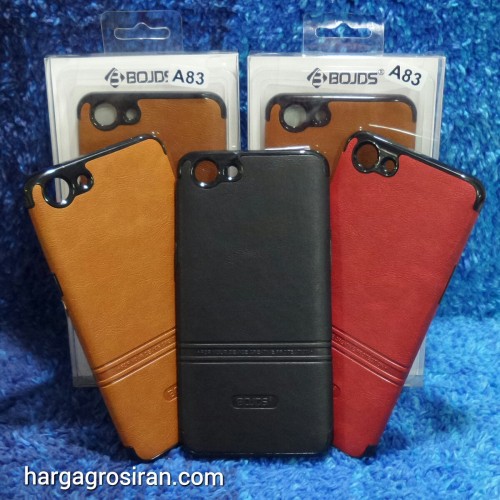Oppo A83 Elegan Leather Back Case - Silikon Bahan Kulit Design Simple dan Rapi cover Ver.2