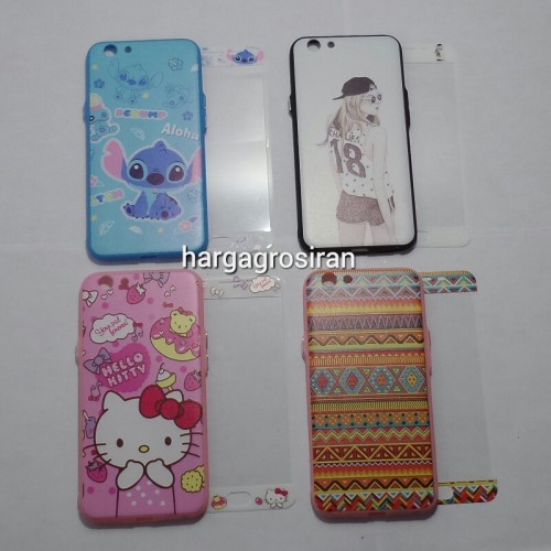 Softcase Tempered Glass Motif Oppo F1S / A59