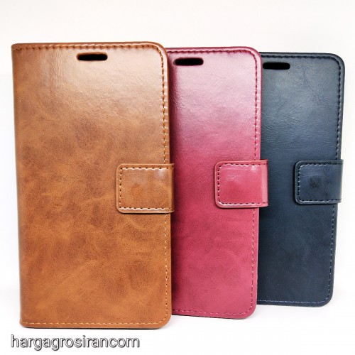 Sony Xperia Z3 - Sarung Kulit FS Leather Case Blue Moon Ada Kancing dan Pinggiran Jahitan Cover