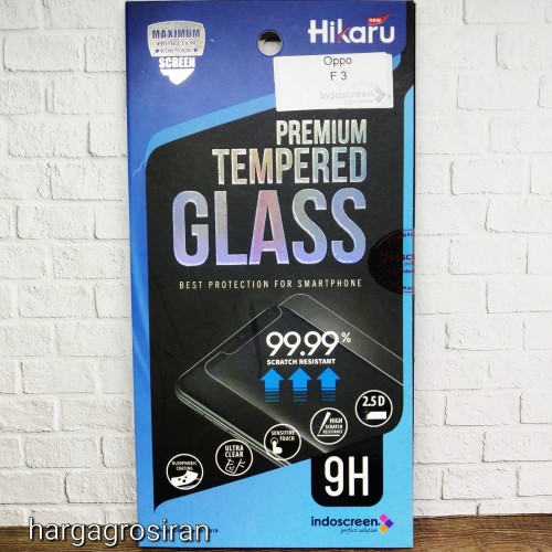 Oppo F3 - Tempered Glass Hikaru / Anti Gores Kaca - Tidak Ada Garansi