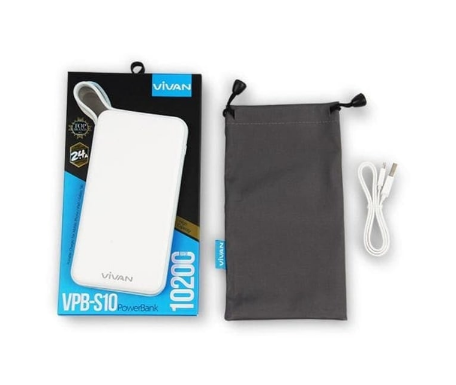 Powerbank Vivan VPB-S10 10.200 Mah - Power Bank with Micro Charging Cable 2.4A