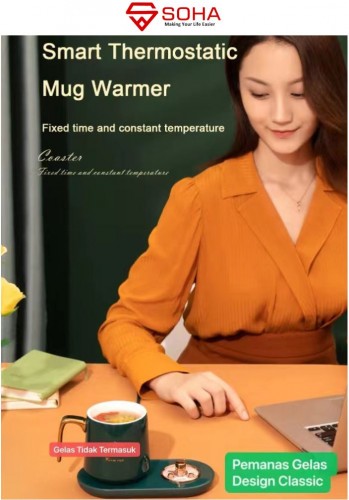 PG-01 Tatakan Gelas Penghangat Kopi Cangkir Pemanas Minuman Elektrik Self Heating Mug Cup Warmer Rumah Kantor Hangat Susu Teh Air