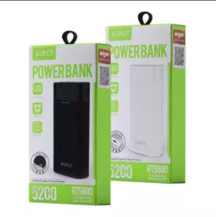 Power Bank Robot RT5800 / RT-5800 - 5200 Mah - Garansi Setahun