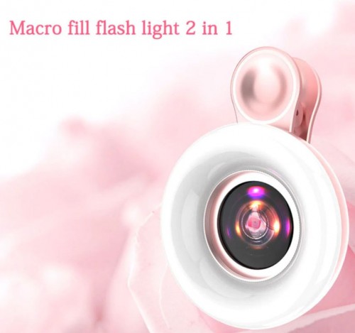 RGS-003 Lensa Kamera Universal Use 3 in 1 Ring Light Lampu Recharge Able Hasil Macro Lens Camera Fokus dan Jernih Rechargeable