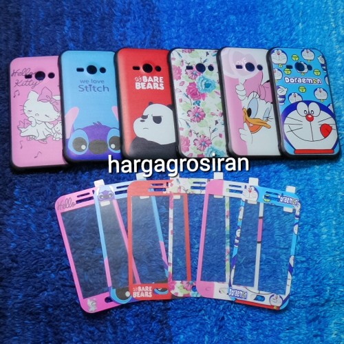 Samsung J1 Ace - Silikon Motif Plus Tempered Glass Motif / Cover / SoftShell / Case Ver.2