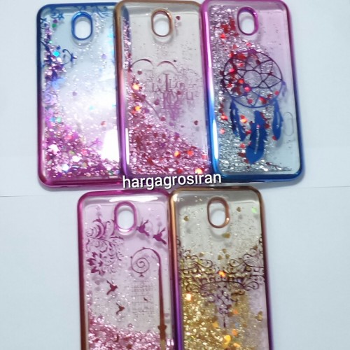 Chrome Case Air Glitter Motif  Samsung Galaxy J7 Pro - Ver.5 - Silikon / Softshell Berisi Air Manik